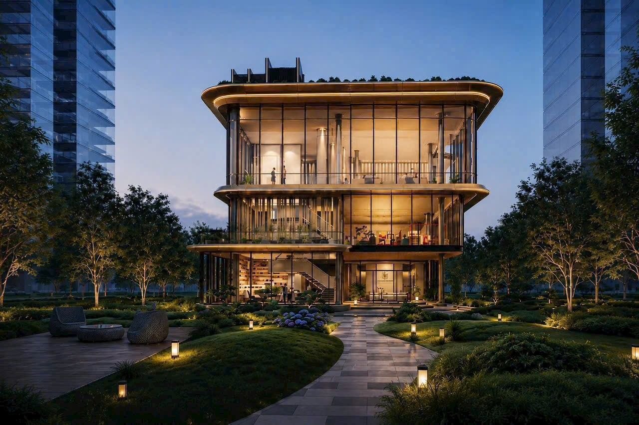 Clubhouse giữa vườn cảnh quan