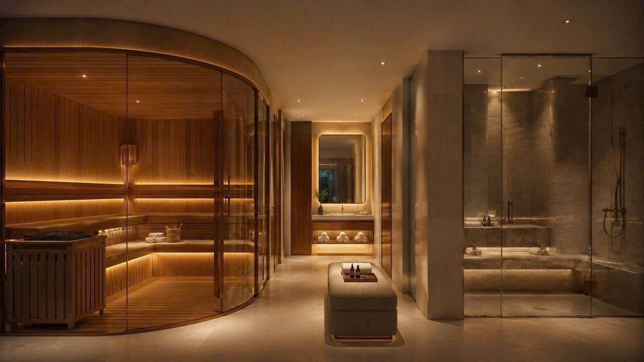 Không gian sauna và thư giãn
