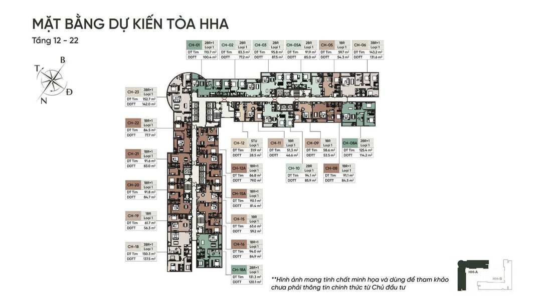 Mặt bằng dự kiến tòa HHA