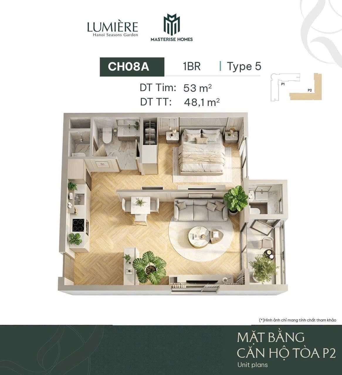 CH08A 1BR tòa P2
